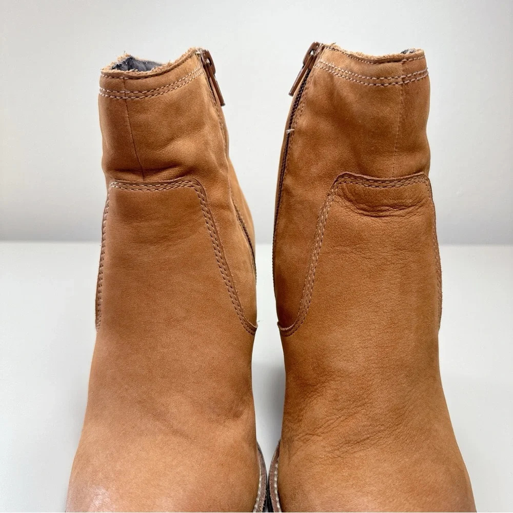 Aldo Womens 9 Suede Leather Heeled Ankle Bootie Brown Color - Picture 5 of 15
